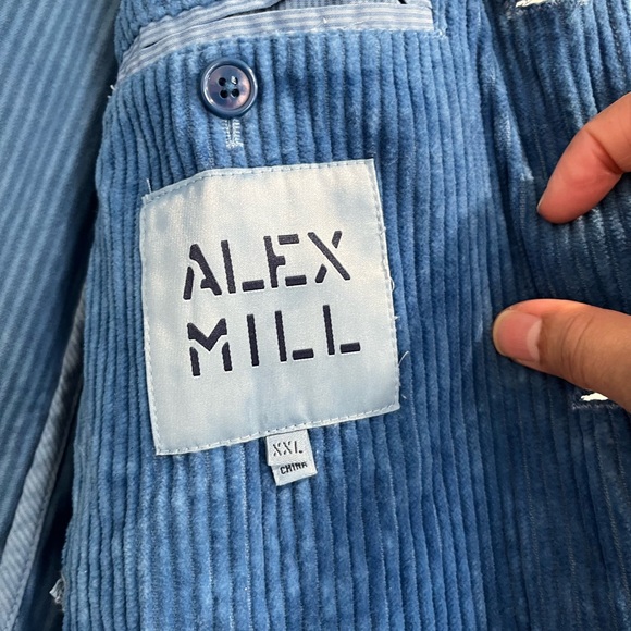 Alex Mill Blue‎ Indigo Cotton Tie Dyed Boyish Corduroy Blazer Sz. XXL - Picture 6 of 12